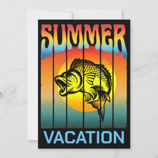 SOMMERFERIENFANG OCEAN SUNSET EINLADUNG (Vorderseite)