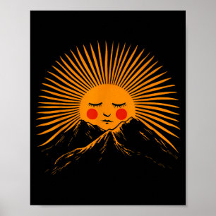 Sommerferienlager Camping Lagerfeuer Sonnenschein Poster