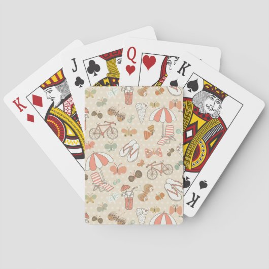 Sommerferienmuster Spielkarten (Rückseite)