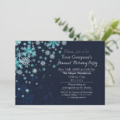 Sommerfest mit blauen Schneeflocken Einladung (Stehend Vorderseite)