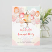 Sommerfest Party Drink Balloons Einladung (Stehend Vorderseite)