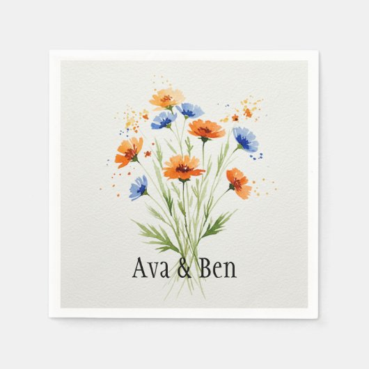 Sommerfeste Wildblume Serviette (Vorderseite)