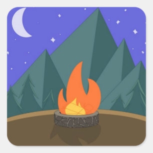 Sommerfeuer Quadratischer Aufkleber
