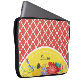 Sommerfiesta Rote Blumenquatrefolie mit Namen Laptopschutzhülle (Vorne Rechts)