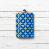 Sommerfliese mit Azurkeln auf Babyblau Flachmann