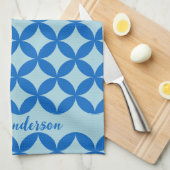 Sommerfliese mit Azurkeln auf Babyblau Geschirrtuch (Viertel Falte)