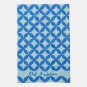 Sommerfliese mit Azurkeln auf Babyblau Geschirrtuch (Vertikal)