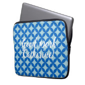 Sommerfliese mit Azurkeln auf Babyblau Laptopschutzhülle (Vorderseite Links)