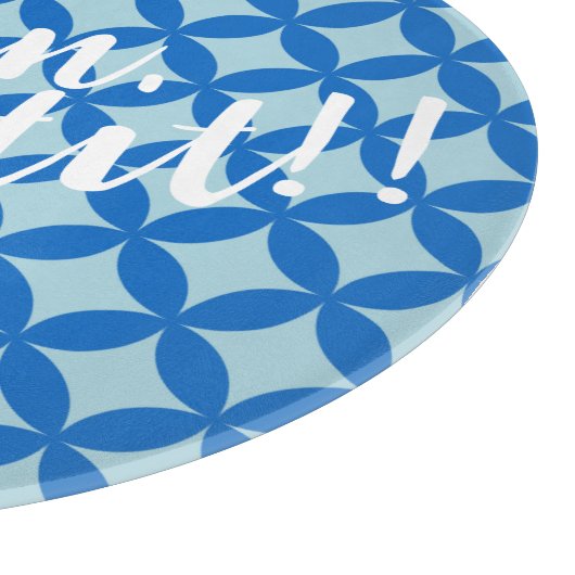 Sommerfliese mit Azurkeln auf Babyblau Schneidebrett (Ecke)