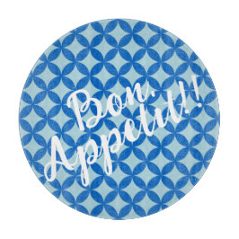 Sommerfliese mit Azurkeln auf Babyblau Schneidebrett