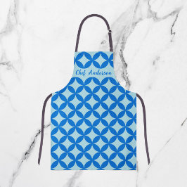 Sommerfliese mit Azurkeln auf Babyblau Schürze