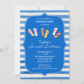 Sommerflip Flops 16 . Geburtstag Einladung (Vorderseite)