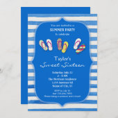 Sommerflip Flops 16 . Geburtstag Einladung (Vorne/Hinten)