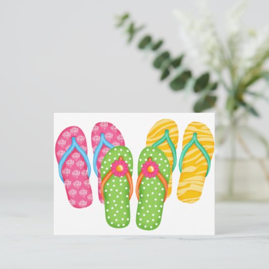 Sommerflip Flops Postkarte (Stehend Vorderseite)