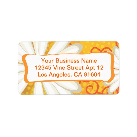 Sommerflorale gepunktete Stamm Daisy Tattoo Muster Adressaufkleber (Vorne)