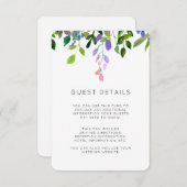 Sommerflorale Wasserfarben Hochzeitsgäste Details Begleitkarte (Vorne/Hinten)