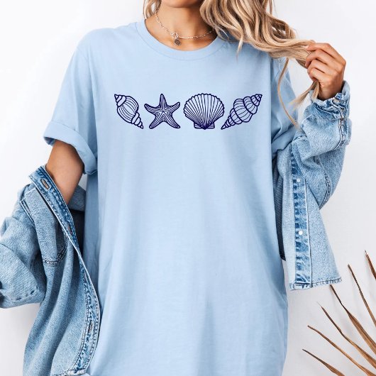 Sommerfrau mit Muschel T-Shirt