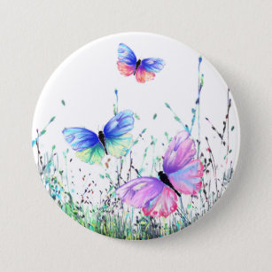 Sommerfreude - farbenfrohe Schmetterlinge fliegen  Button