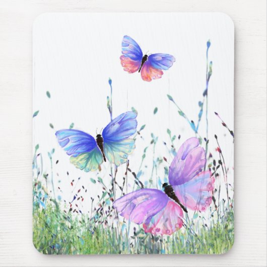 Sommerfreude - farbenfrohe Schmetterlinge fliegen Mousepad (Vorne)