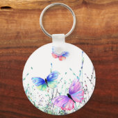 Sommerfreude - farbenfrohe Schmetterlinge fliegen  Schlüsselanhänger (Vorderseite)