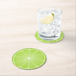 Sommerfreude: Lustiger Limette Runder Pappuntersetzer