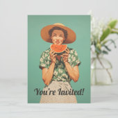 Sommerfreude mit Watermelon Einladung (Stehend Vorderseite)