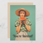 Sommerfreude mit Watermelon Einladung (Vorne/Hinten)
