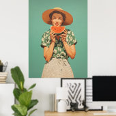 Sommerfreude mit Watermelon Poster (Heimbüro)