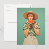 Sommerfreude mit Watermelon Postkarte (Vorne/Hinten)