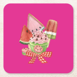 Sommerfreuden Rechteckiger Pappuntersetzer