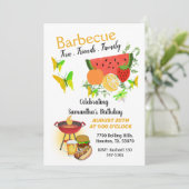 Sommerfreunde Familie Geburtstagsgrill Einladung (Stehend Vorderseite)