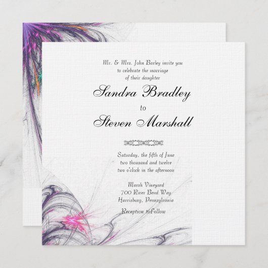 Sommerfreundliche Einladungen zu Hochzeiten (Vorne/Hinten)