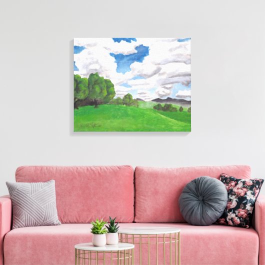 Sommerfrische in den Hügeln: Canvas Print Standard Leinwanddruck (Insitu (Wohnzimmer))