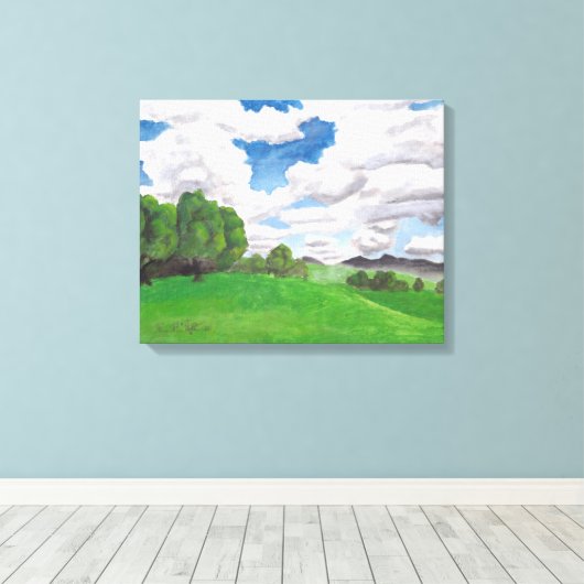 Sommerfrische in den Hügeln: Canvas Print Standard Leinwanddruck (Insitu (Holzboden))