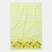 Sommerfrische Streifen und Zitronen Geschirrtuch (Vertikal)