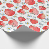 Sommerfrische und helle Erdbeermuster. Wasser Geschenkpapier (Ecke)