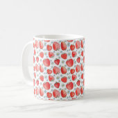 Sommerfrische und helle Erdbeermuster. Wasser Kaffeetasse (Vorderseite Links)