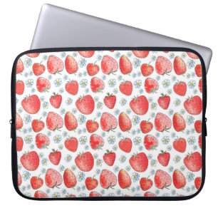 Sommerfrische und helle Erdbeermuster. Wasser Laptopschutzhülle