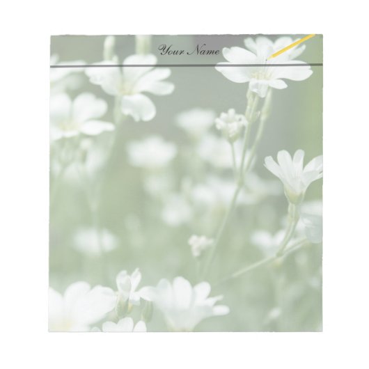 Sommerfrischer weißer Garten Blume Notizblock (Vorderseite)
