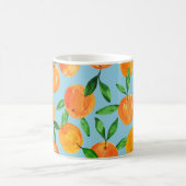 Sommerfrucht-Zitrus-Orangen-Muster Kaffeetasse (Mittel)