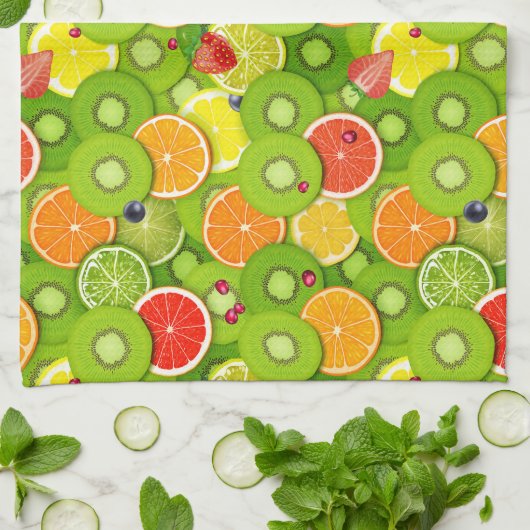 Sommerfrüchte 2 geschirrtuch (Gefaltet)