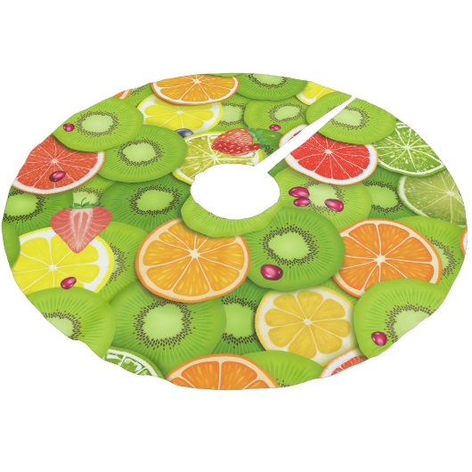 Sommerfrüchte 2 polyester weihnachtsbaumdecke (Schrägansicht)