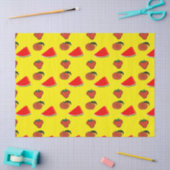 Sommerfrüchte auf Gelb Seidenpapier (Basteln)