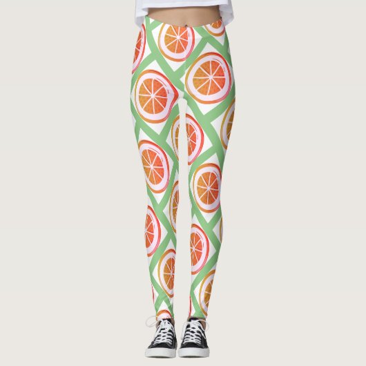 Sommerfrüchte-Design Leggings (Vorderseite)