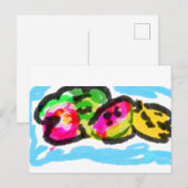 Sommerfrüchte Freude Postkarte (Vorne/Hinten)