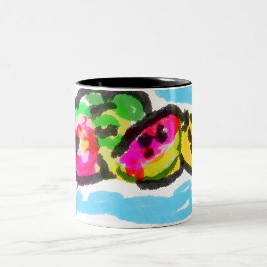 Sommerfrüchte Freude Zweifarbige Tasse (Mittel)
