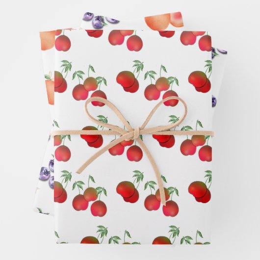Sommerfrüchte Geschenkpapier Set (Beispiel)