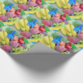 Sommerfrüchte, Lebensmittel, Melonen, Trauben, Pfi Geschenkpapier (Ecke)