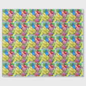 Sommerfrüchte, Lebensmittel, Melonen, Trauben, Pfi Geschenkpapier (Flach)