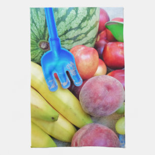 Sommerfrüchte, Lebensmittel, Melonen, Trauben, Pfi Handtuch